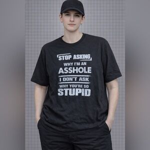 Black Graphic Tee for Men